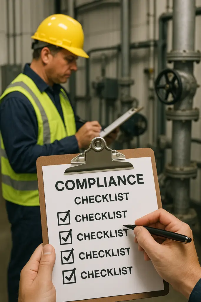 “Driver holding compliance checklist for FMCSA hotshot trucking requirements.”