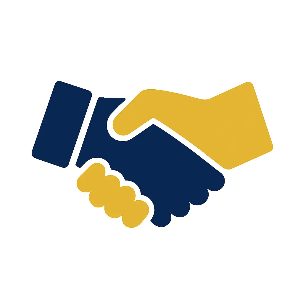 “Partnership handshake icon for shipper relationships and reliable freight service.”