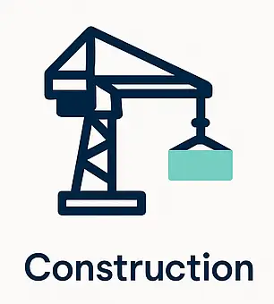 “Construction site crane icon representing jobsite hotshot freight.”