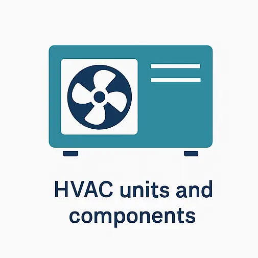 “HVAC units and components icon for emergency hotshot parts delivery.”